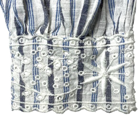 Love Shack Famcy Boho Blouse Small Striped Coastal Cowgirl Bohemian Chic Summer - Picture 5 of 9